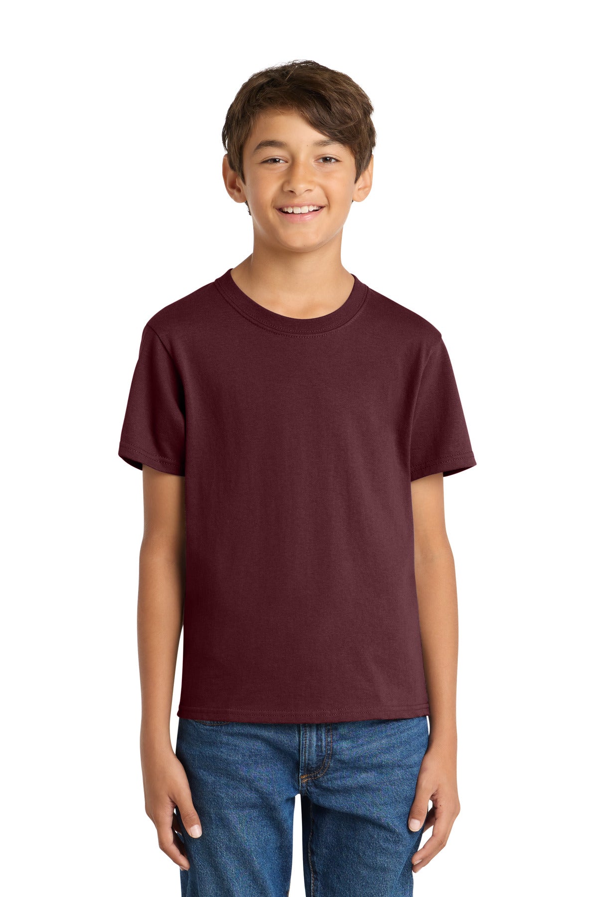 Port & Co Youth Core Cotton Tee - Athletic Maroon