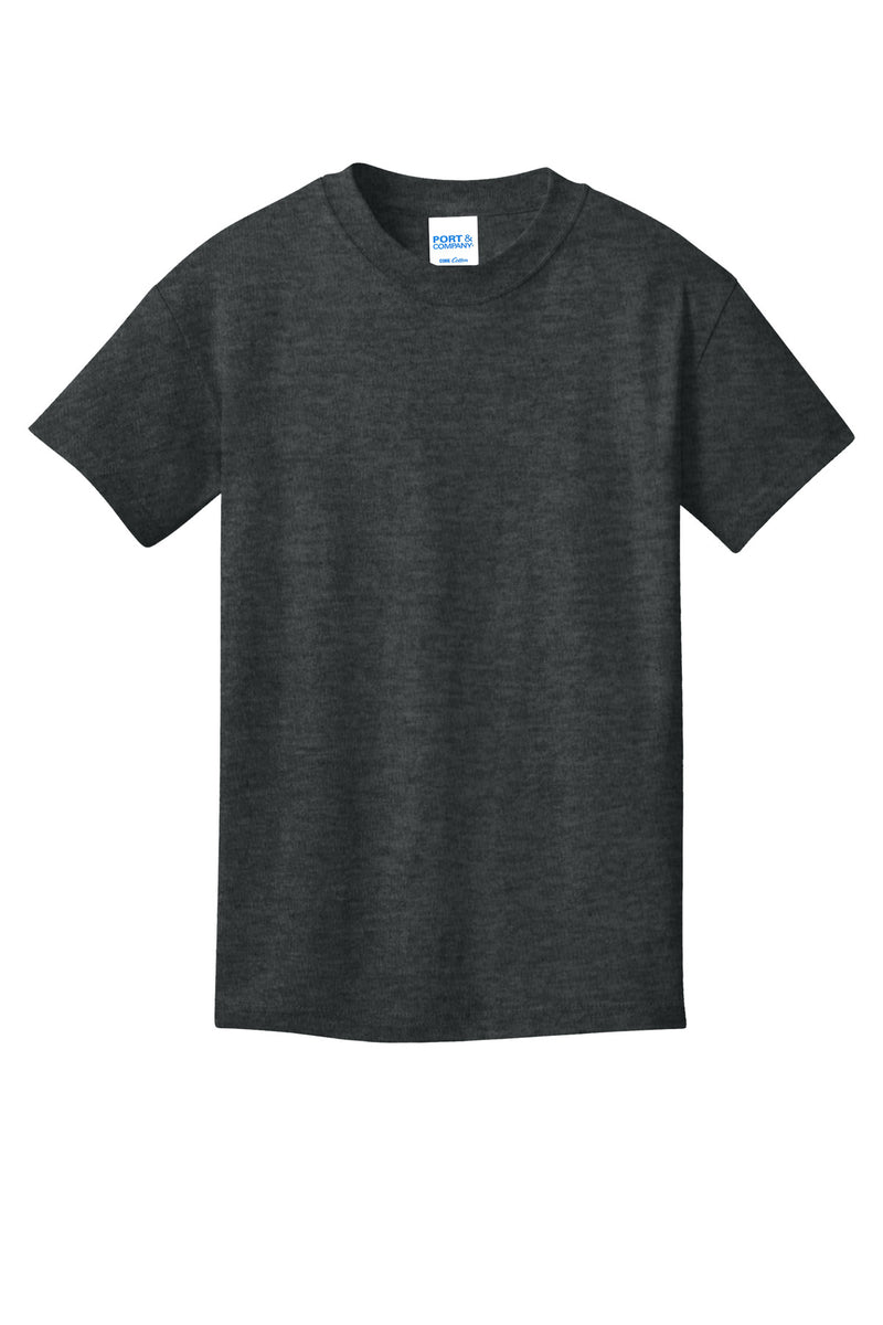 Port & Co Youth Core Cotton Tee - Black Heather
