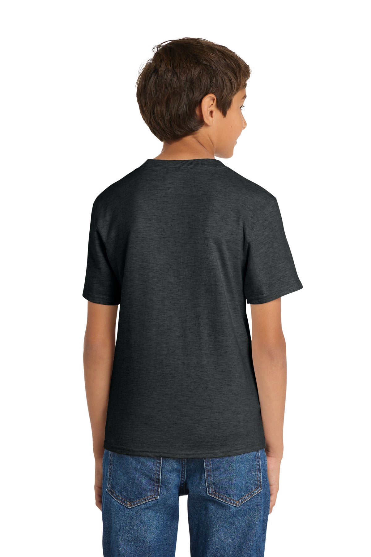 Port & Co Youth Core Cotton Tee - Black Heather