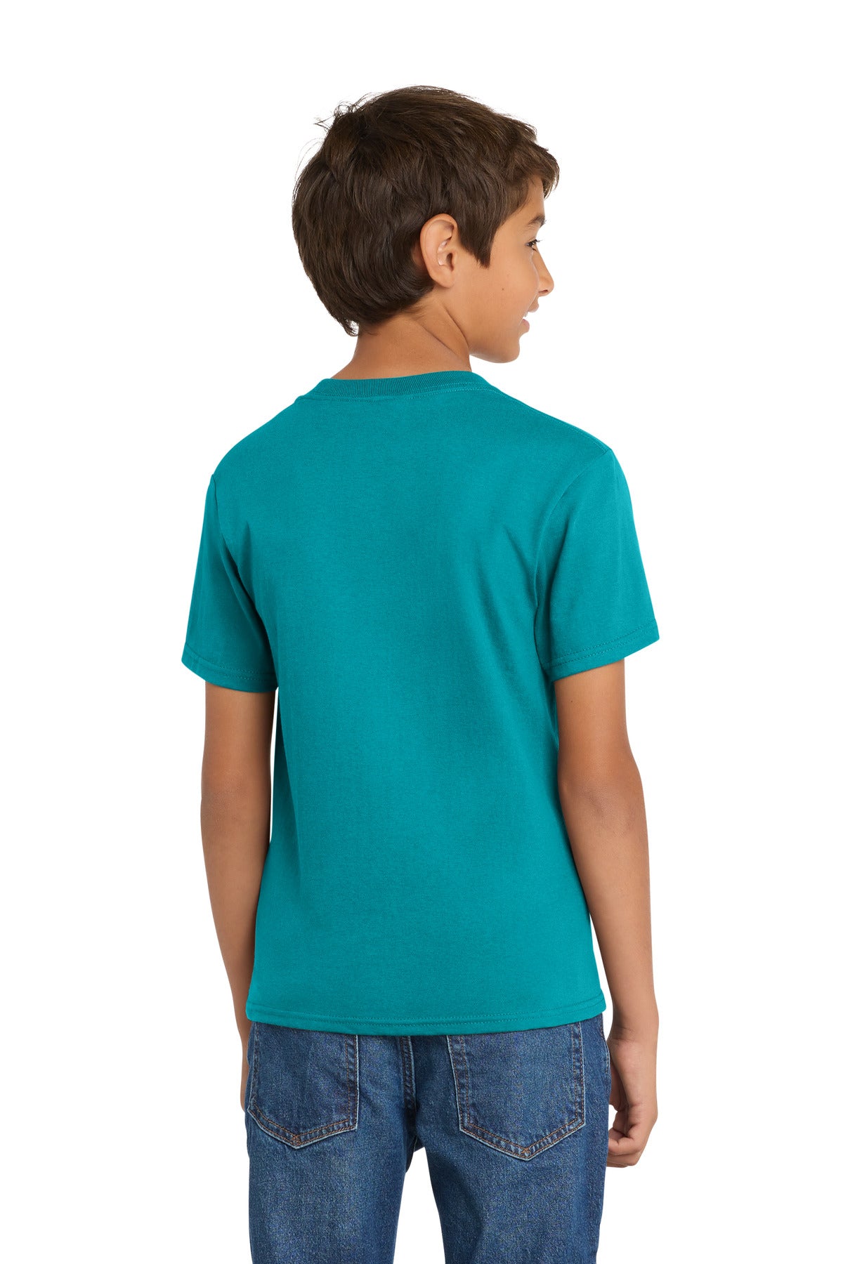 Port & Co Youth Core Cotton Tee - Bright Aqua