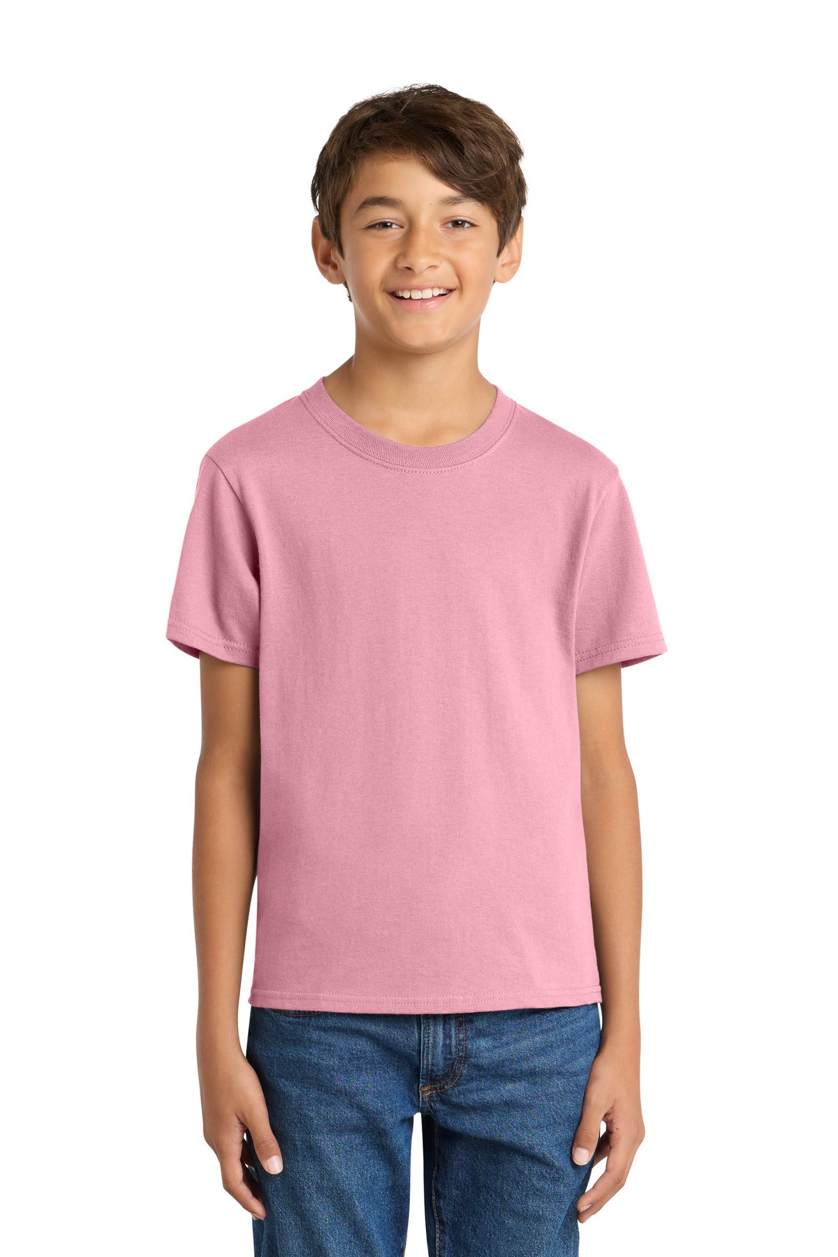 Port & Co Youth Core Cotton Tee - Candy Pink