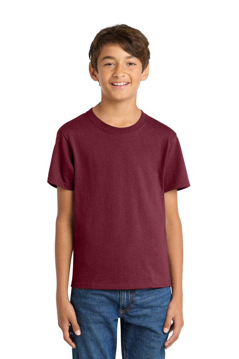 Port & Co Youth Core Cotton Tee - Cardinal