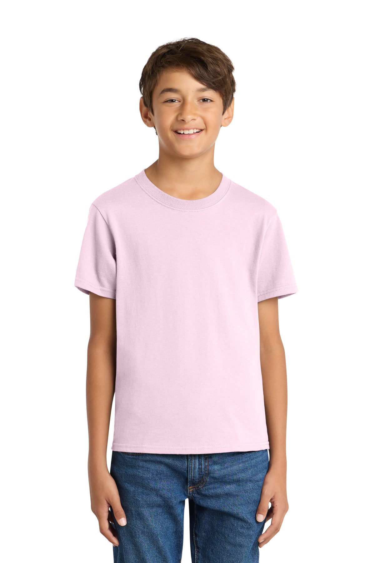 Port & Co Youth Core Cotton Tee - Cherry Blossom