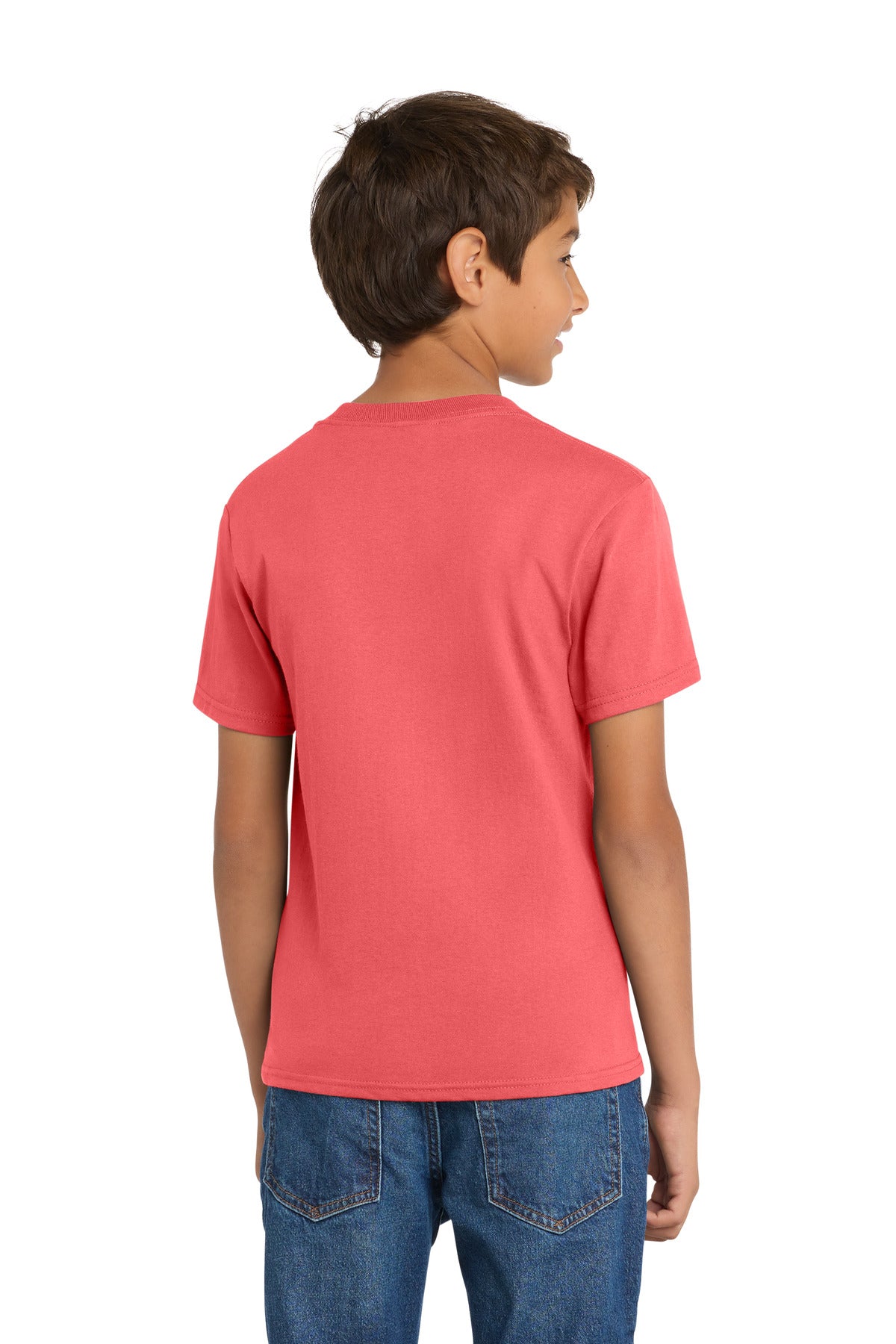 Port & Co Youth Core Cotton Tee - Coral