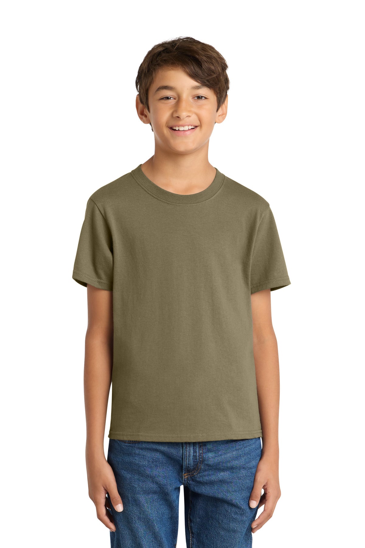 Port & Co Youth Core Cotton Tee - Coyote Brown