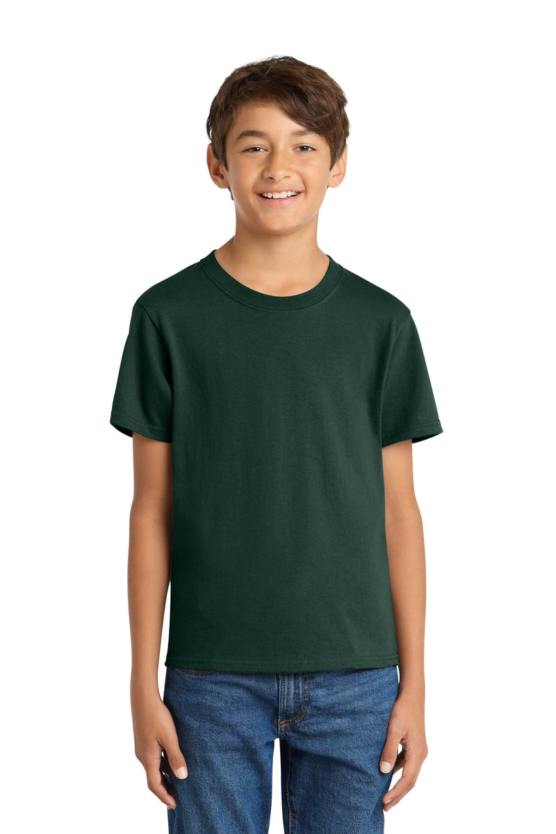 Port & Co Youth Core Cotton Tee - Dark Green