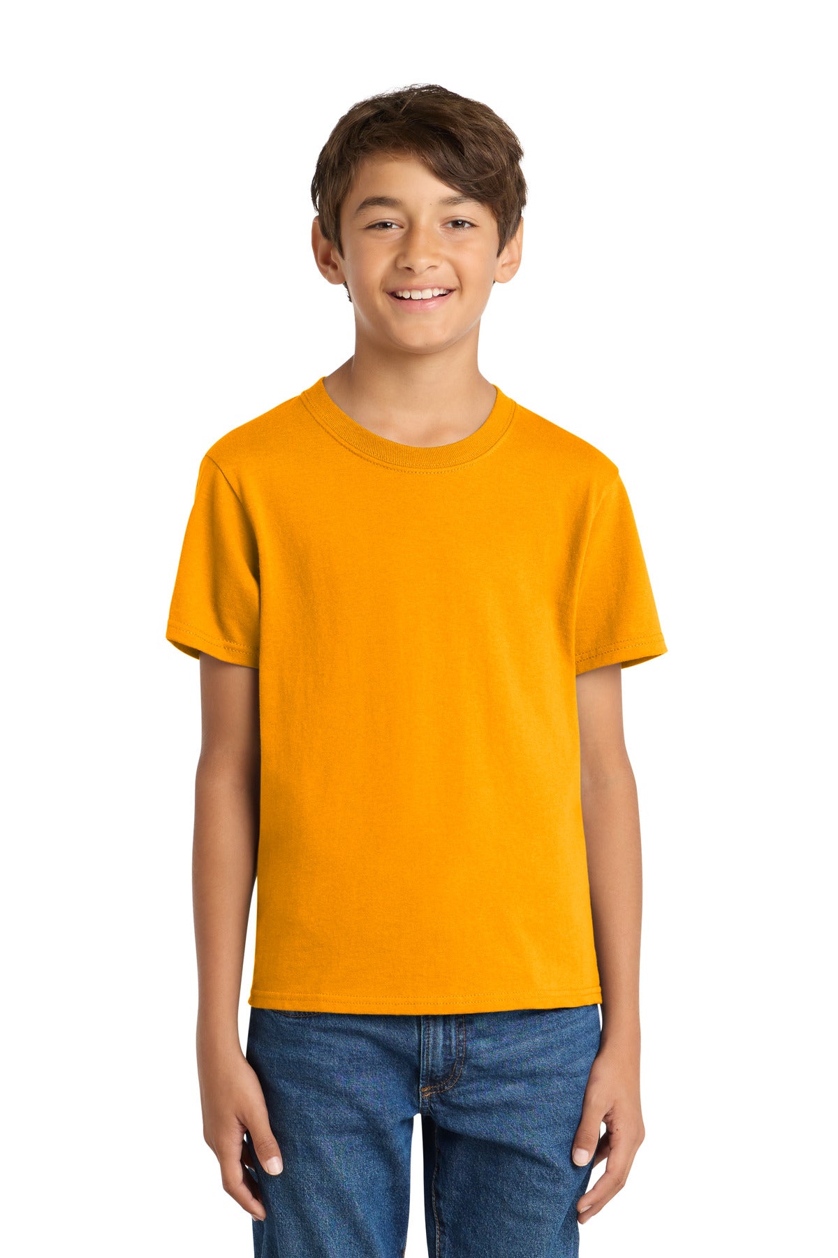 Port & Co Youth Core Cotton Tee - Gold