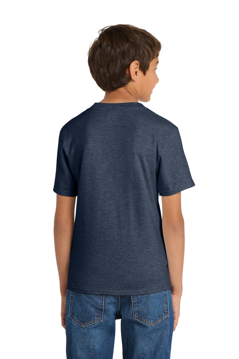 Port & Co Youth Core Cotton Tee - Heather Navy