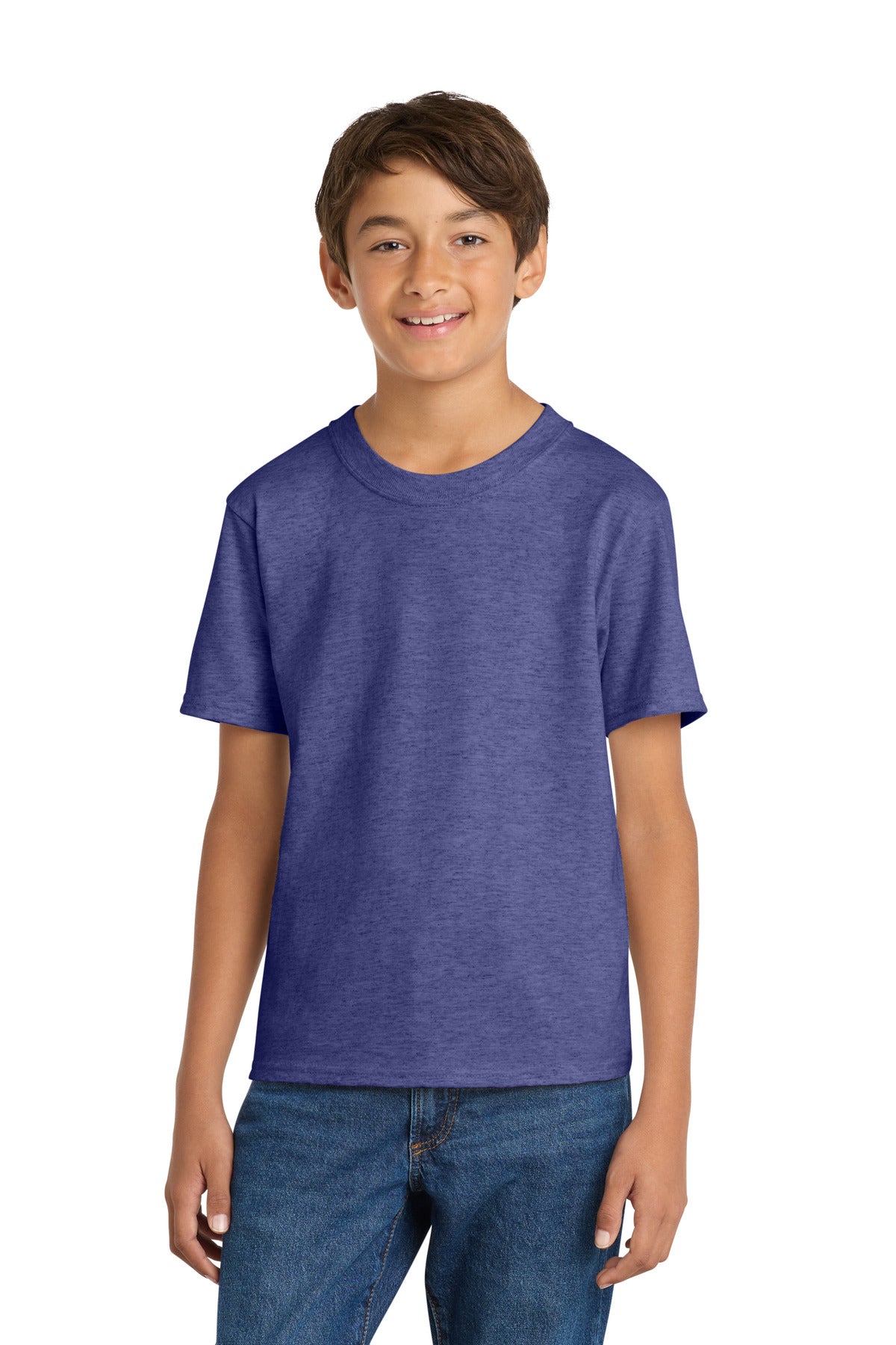 Port & Co Youth Core Cotton Tee - Heather Purple