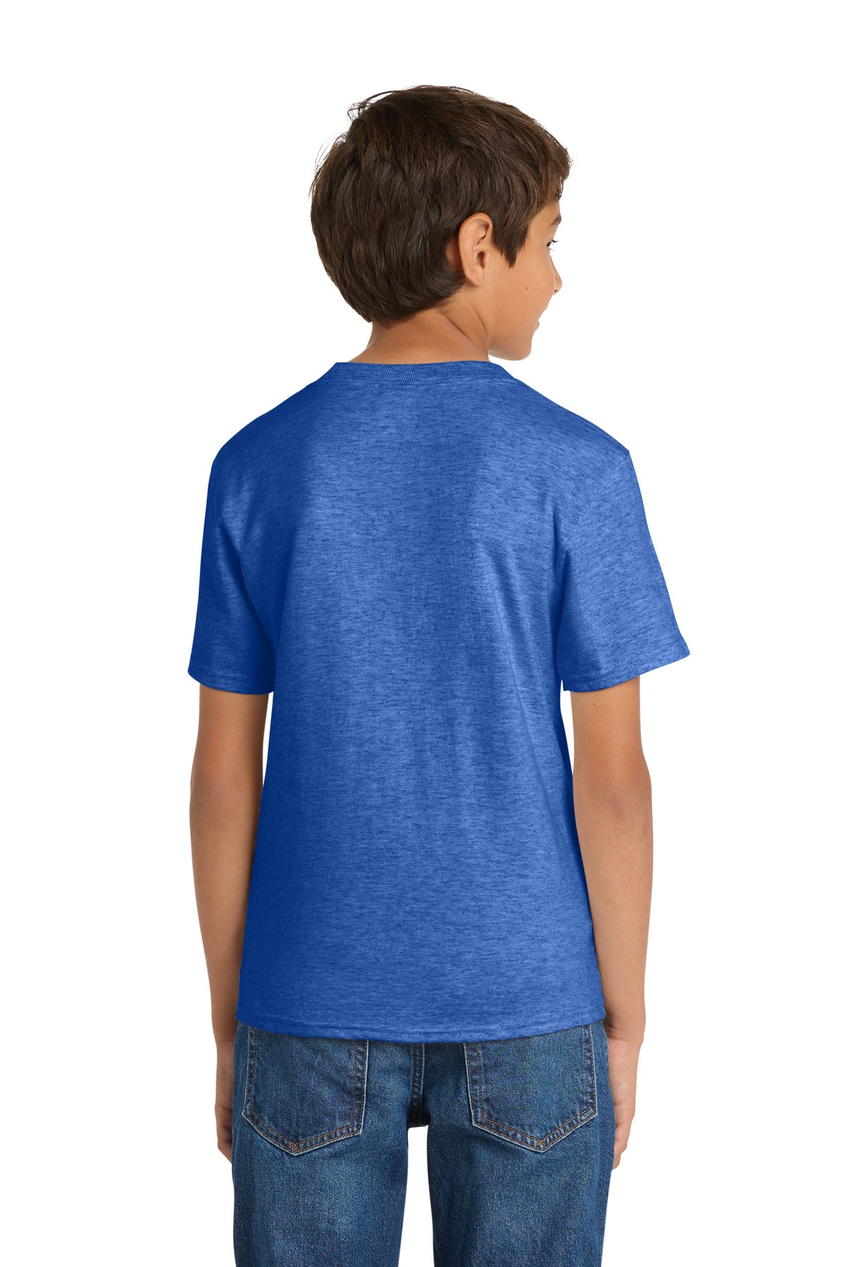 Port & Co Youth Core Cotton Tee - Heather Royal