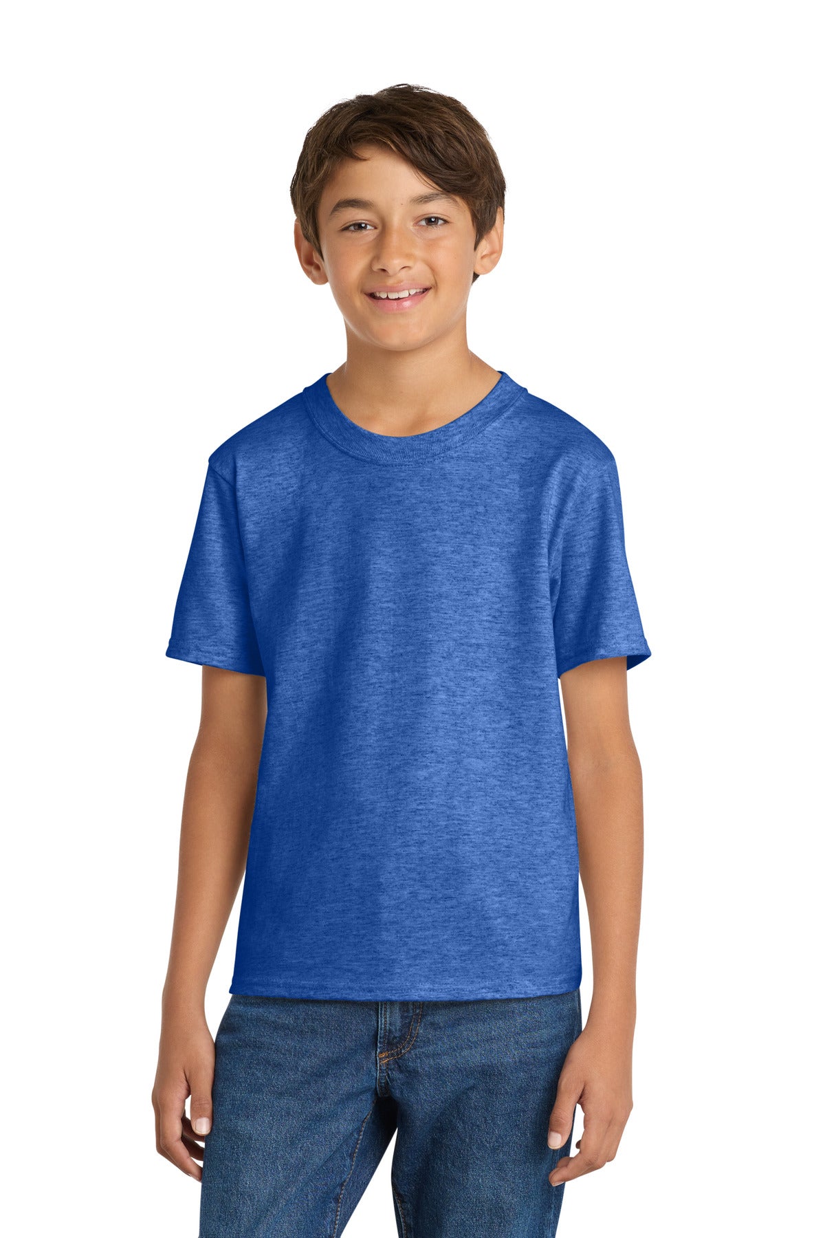 Port & Co Youth Core Cotton Tee - Heather Royal