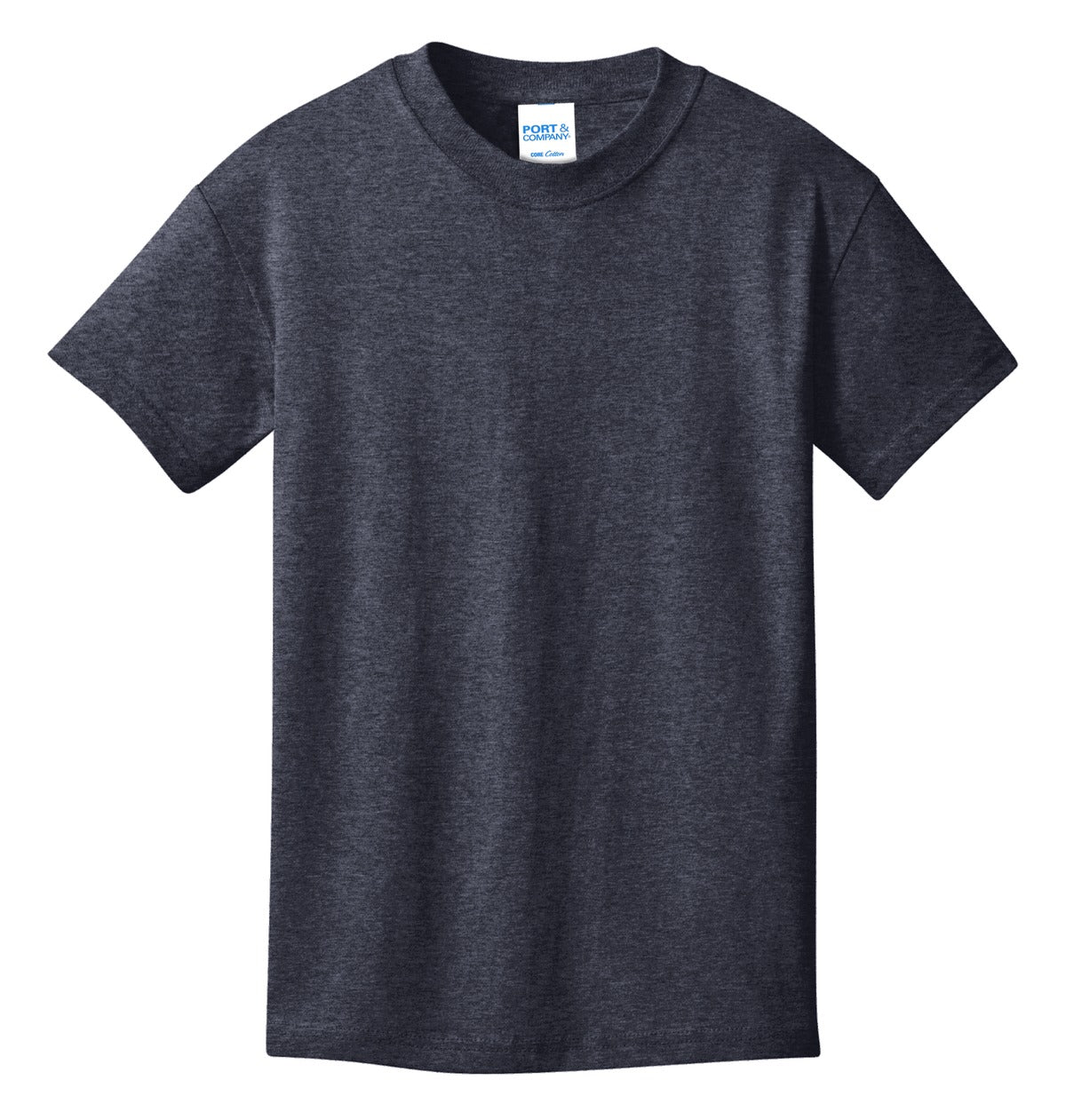 Port & Co Youth Core Cotton Tee - Heather Navy