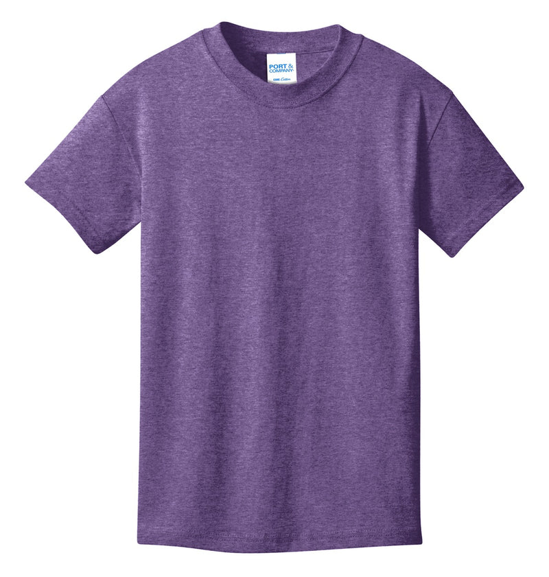 Port & Co Youth Core Cotton Tee - Heather Purple