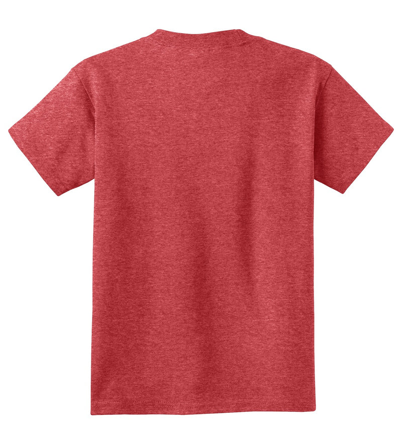 Port & Co Youth Core Cotton Tee - Heather Red