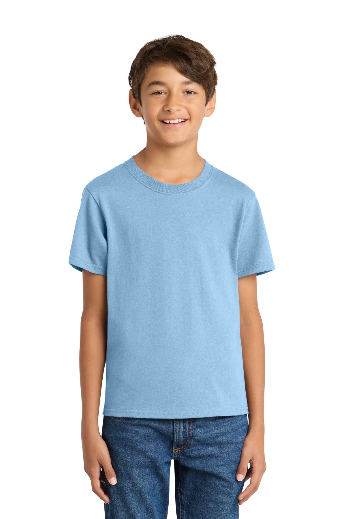 Port & Co Youth Core Cotton Tee - Light Blue