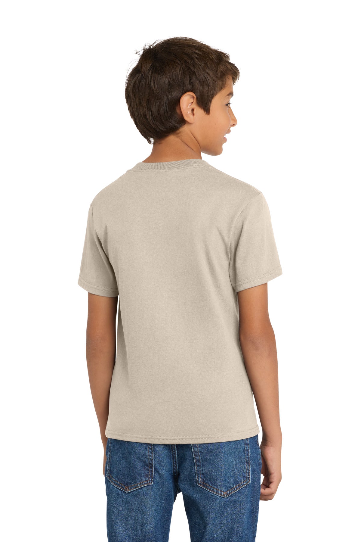 Port & Co Youth Core Cotton Tee - Light Sand