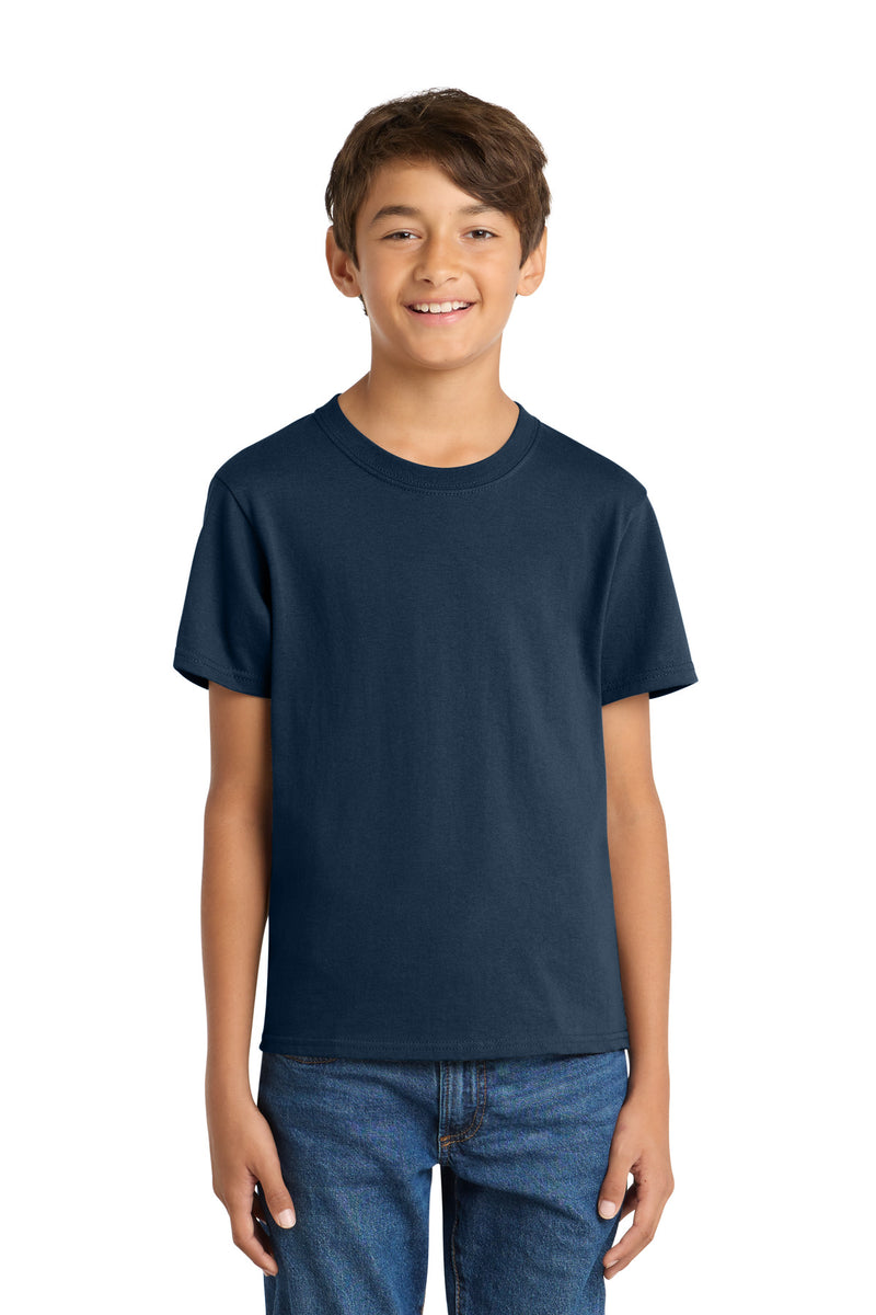 Port & Co Youth Core Cotton Tee - Navy