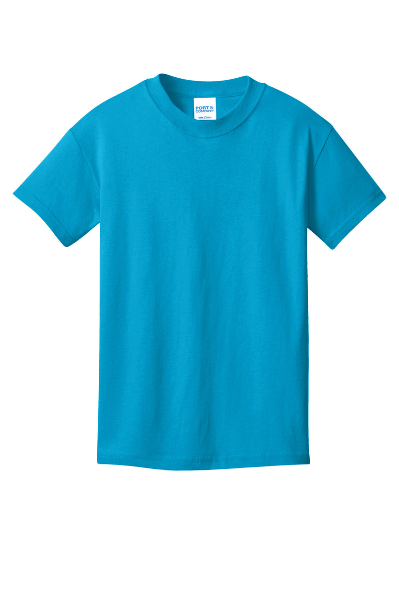 Port & Co Youth Core Cotton Tee - Neon Blue