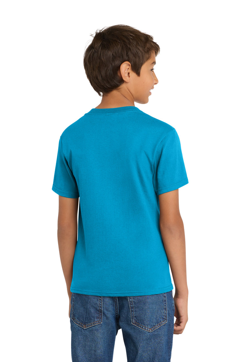 Port & Co Youth Core Cotton Tee - Neon Blue