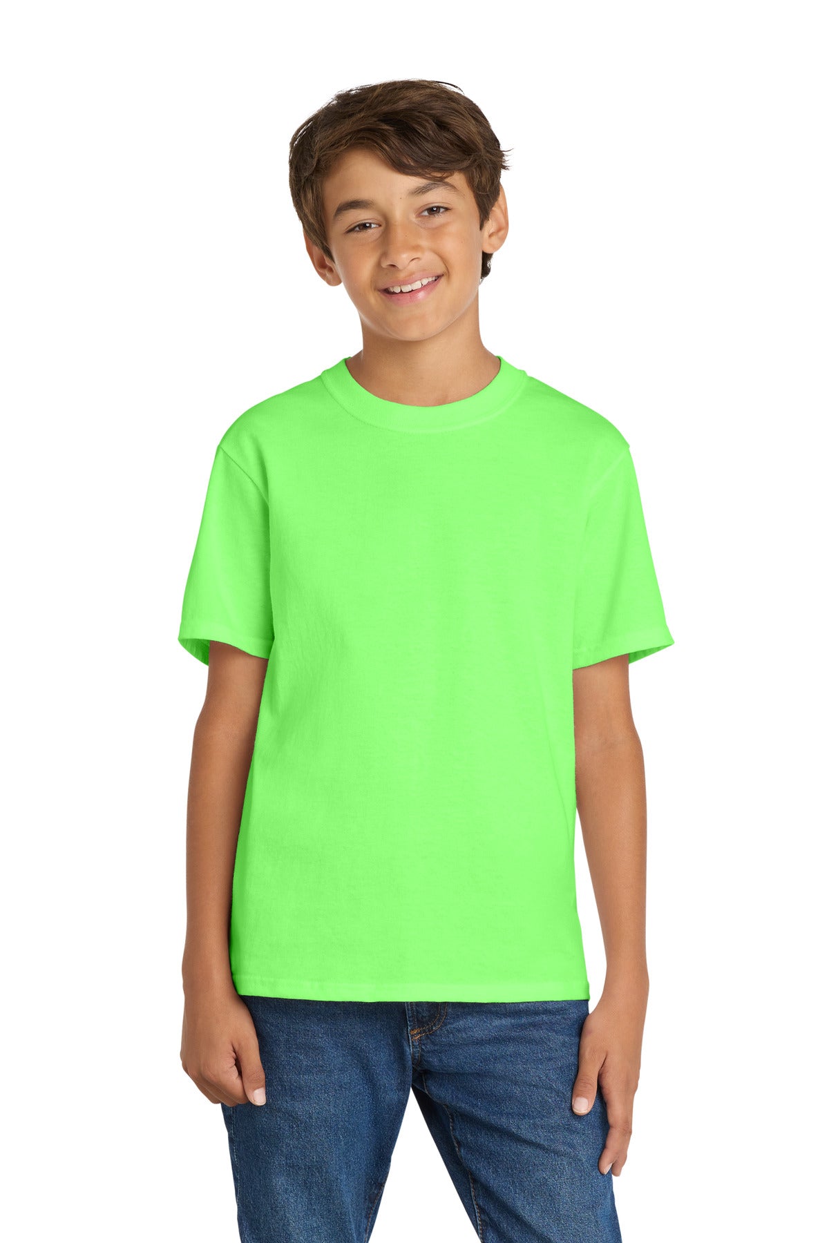 Port & Co Youth Core Cotton Tee - Neon Green