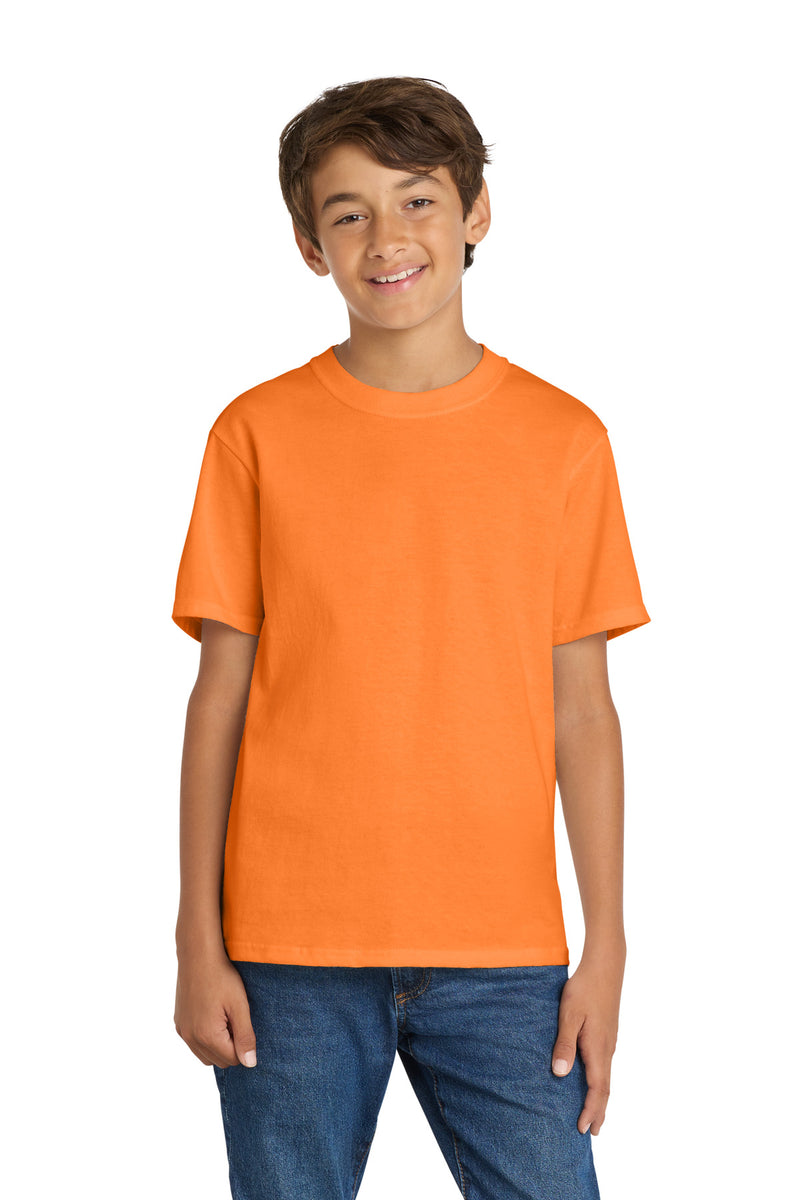 Port & Co Youth Core Cotton Tee - Neon Orange