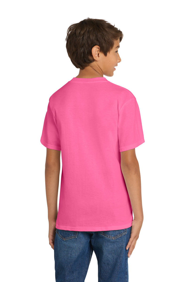Port & Co Youth Core Cotton Tee - Neon Pink