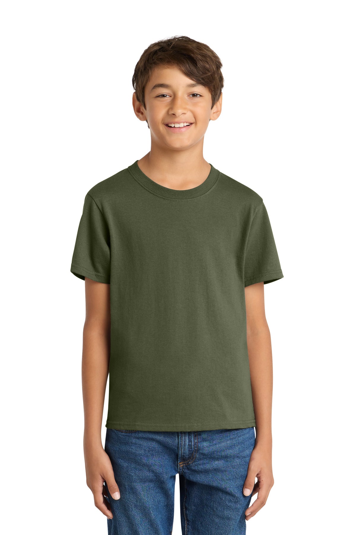 Port & Co Youth Core Cotton Tee - Olive Drab Green