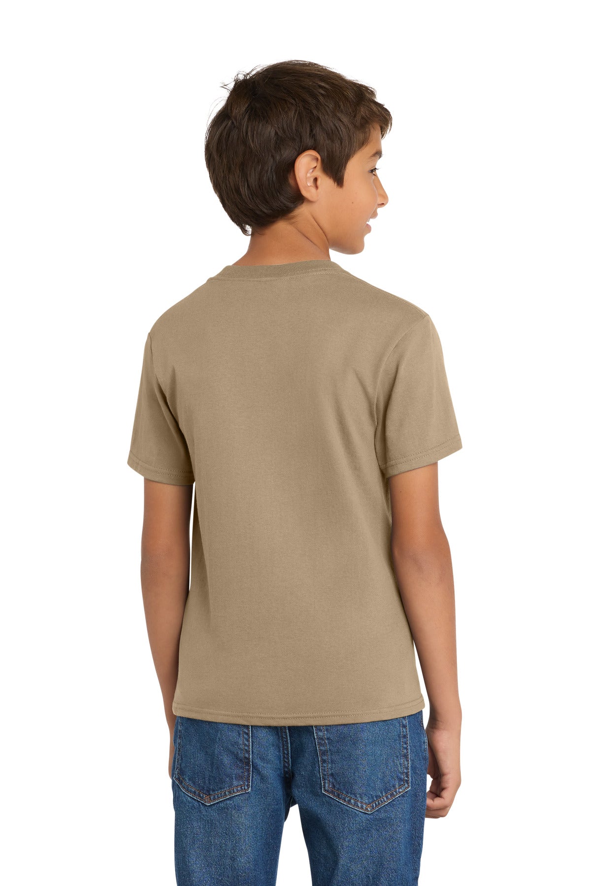 Port & Co Youth Core Cotton Tee - Sand