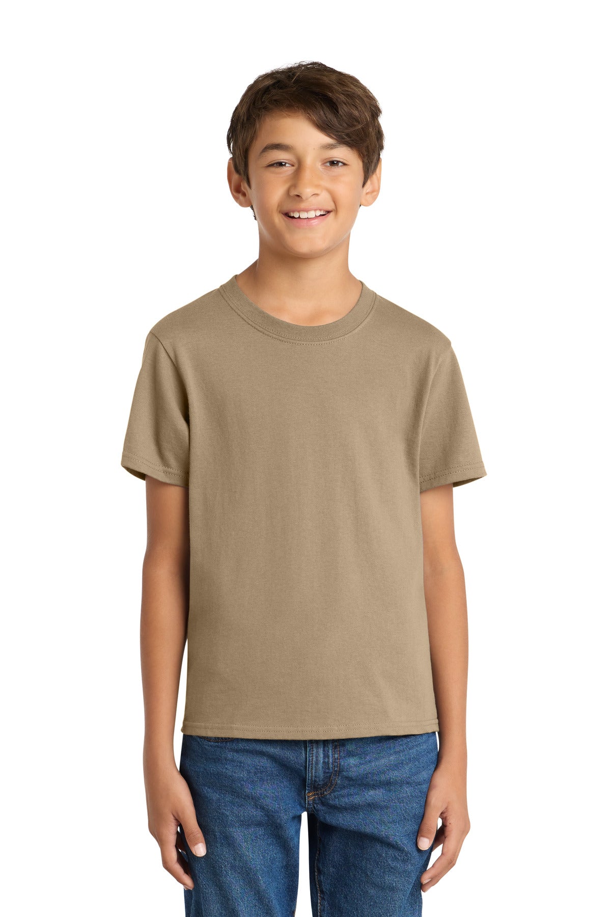 Port & Co Youth Core Cotton Tee - Sand