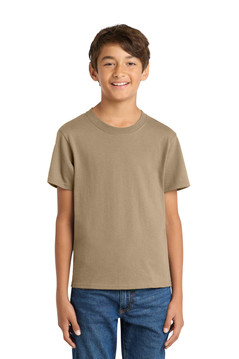 Port & Co Youth Core Cotton Tee - Sand
