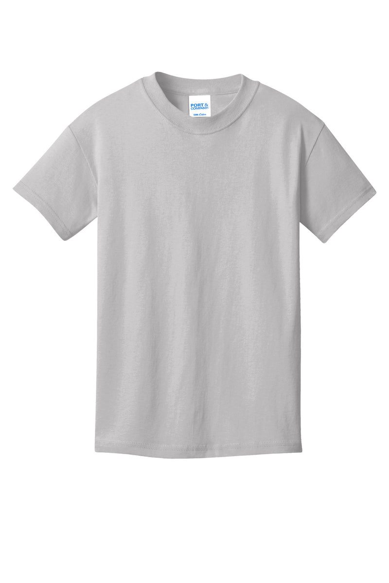 Port & Co Youth Core Cotton Tee - Silver
