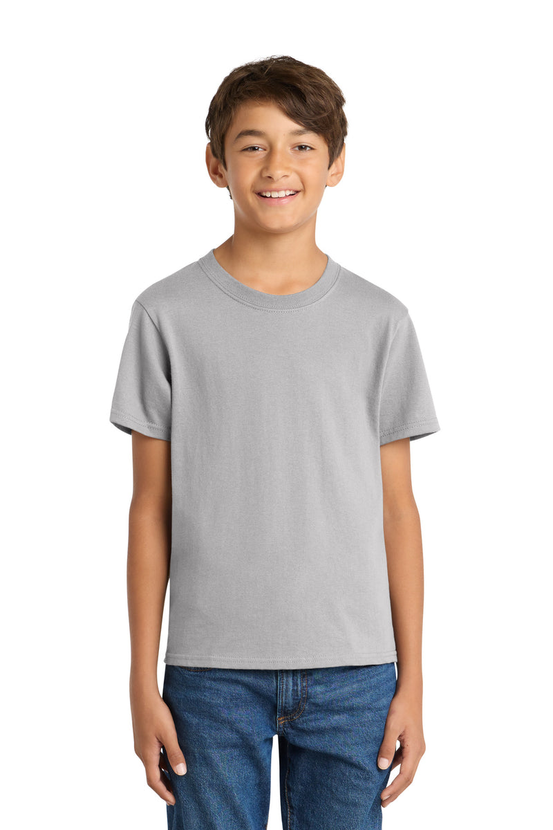 Port & Co Youth Core Cotton Tee - Silver