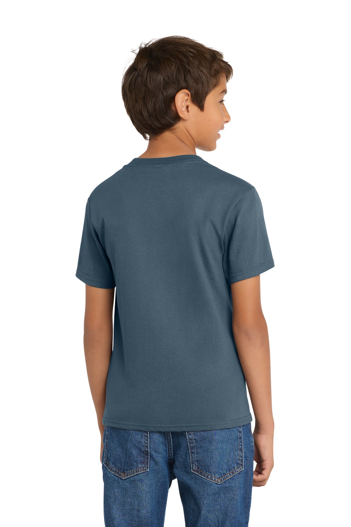 Port & Co Youth Core Cotton Tee - Steel Blue