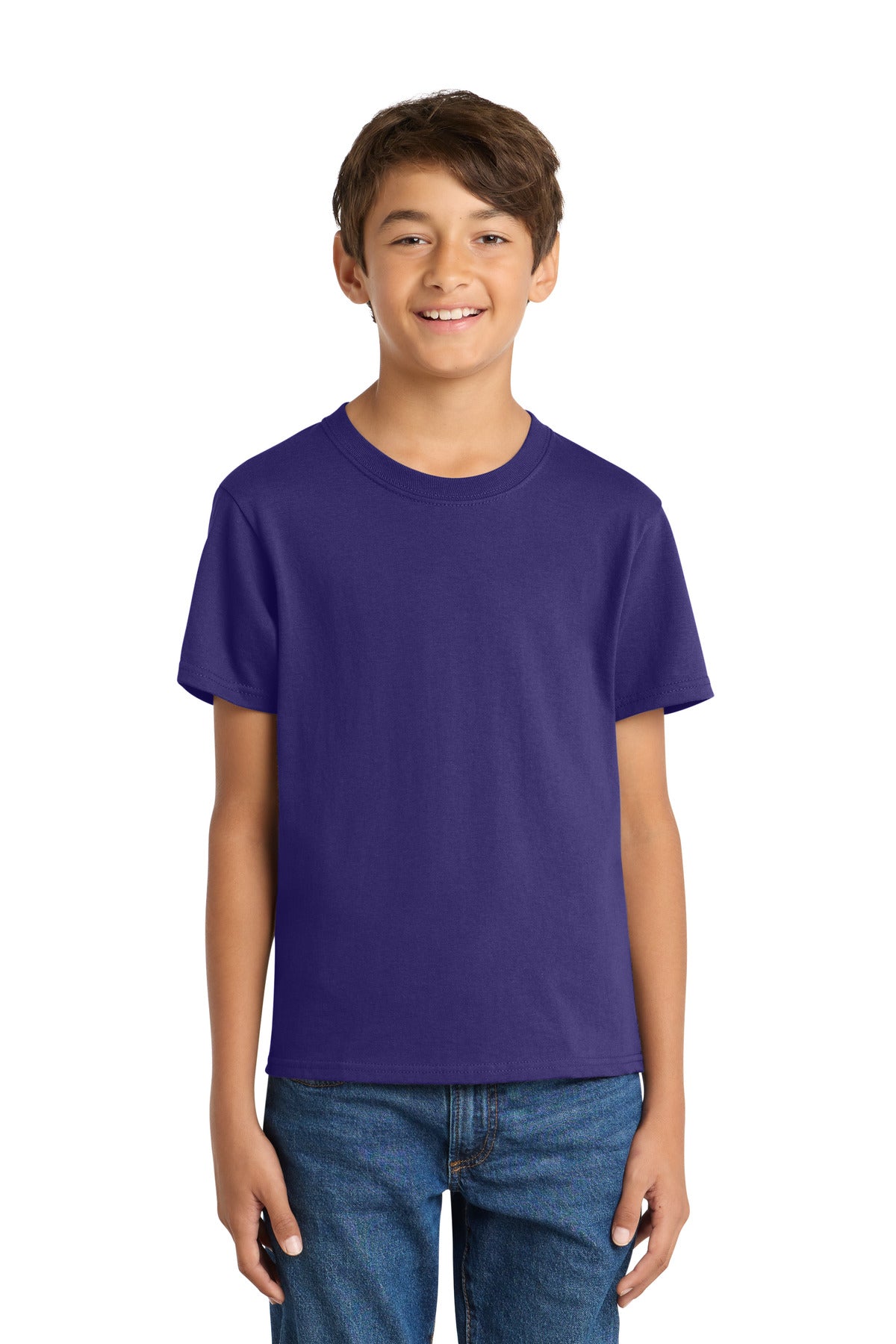 Port & Co Youth Core Cotton Tee - Team Purple