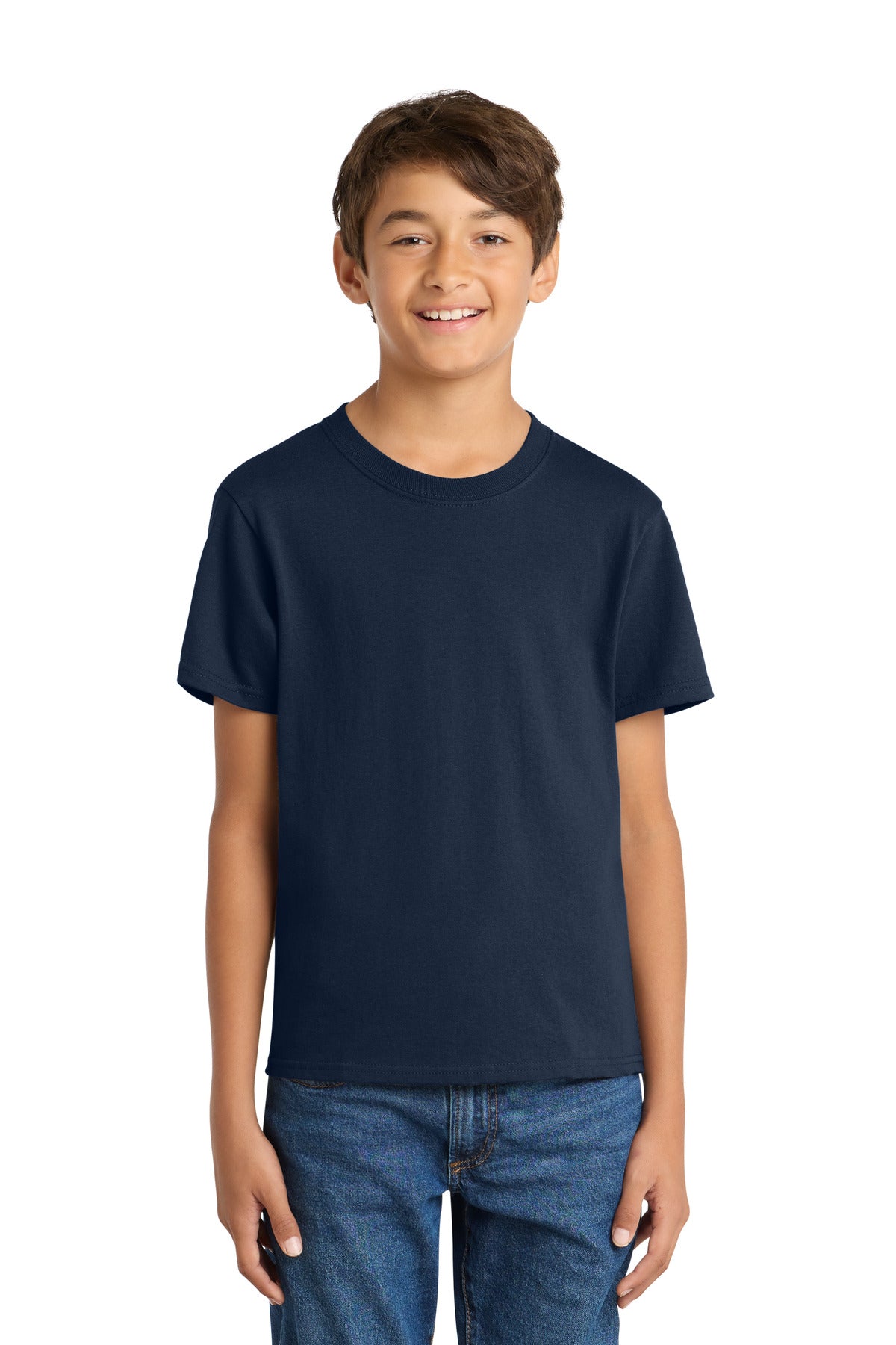 Port & Co Youth Core Cotton Tee - True Navy