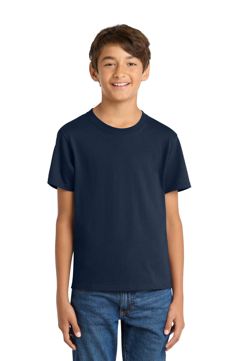 Port & Co Youth Core Cotton Tee - True Navy