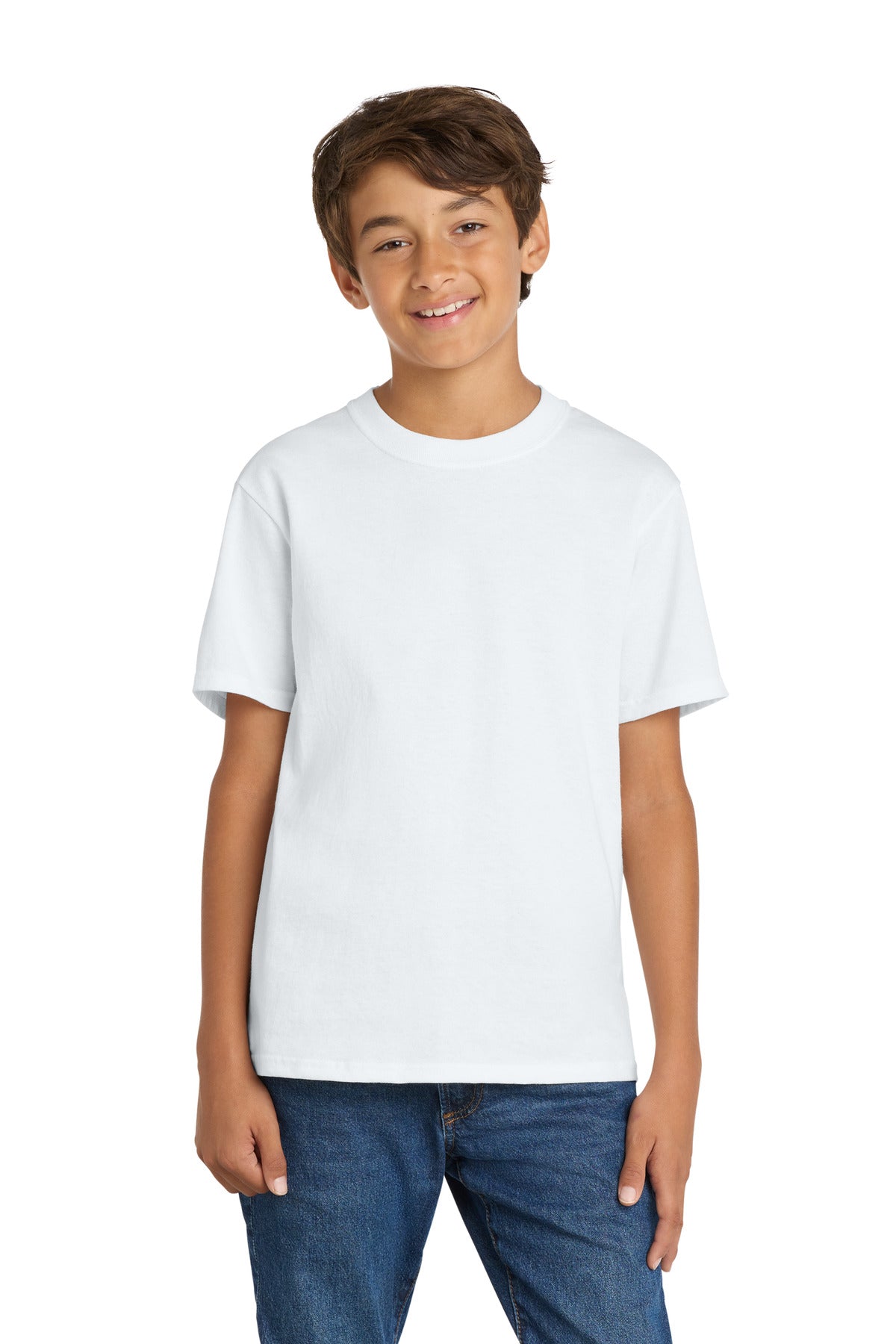 Port & Co Youth Core Cotton Tee - White