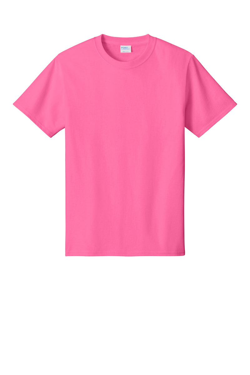 Port & Co Core Cotton Tee - Neon Pink