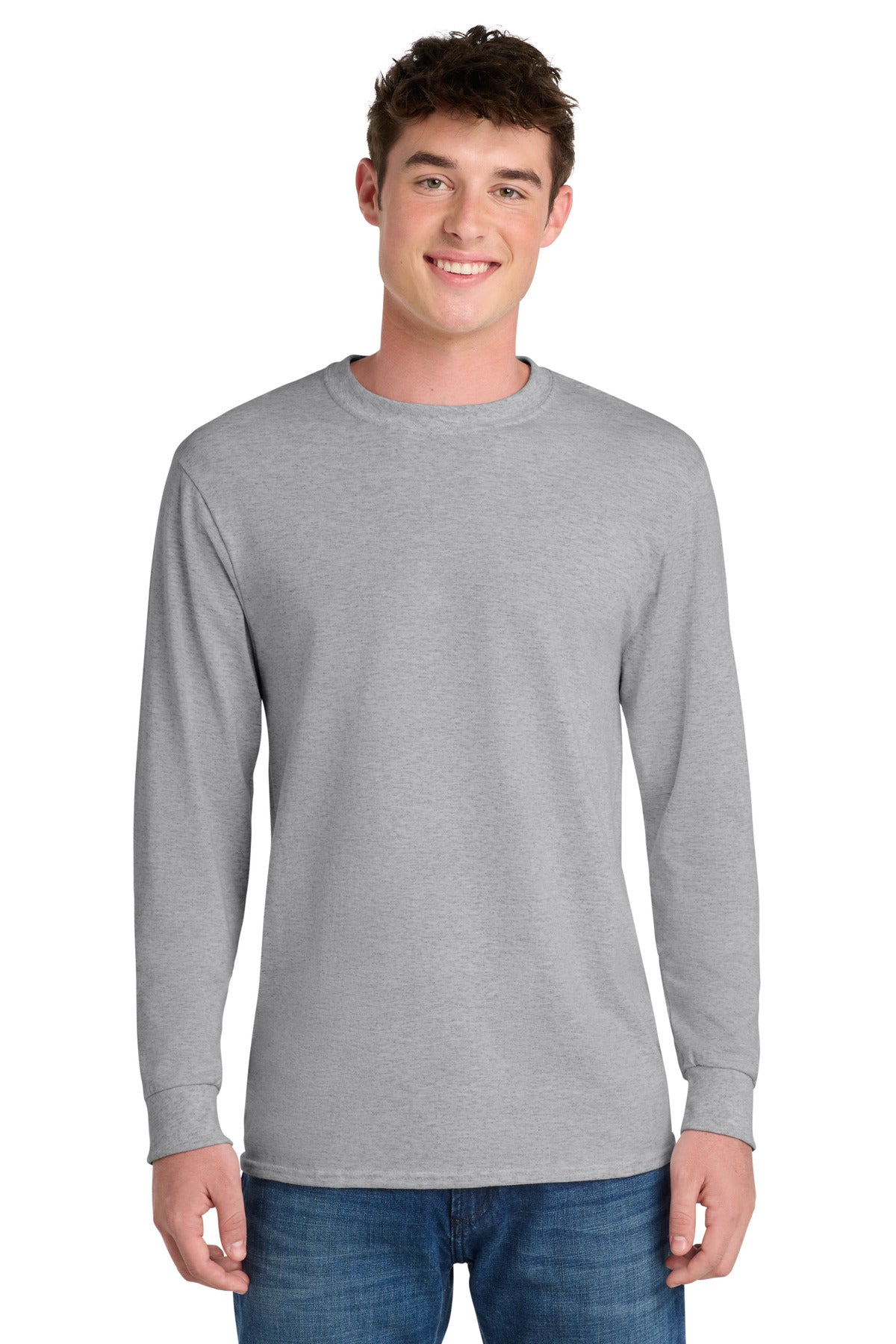 Port & Co Tall Long Sleeve Core Blend Tee - Ash