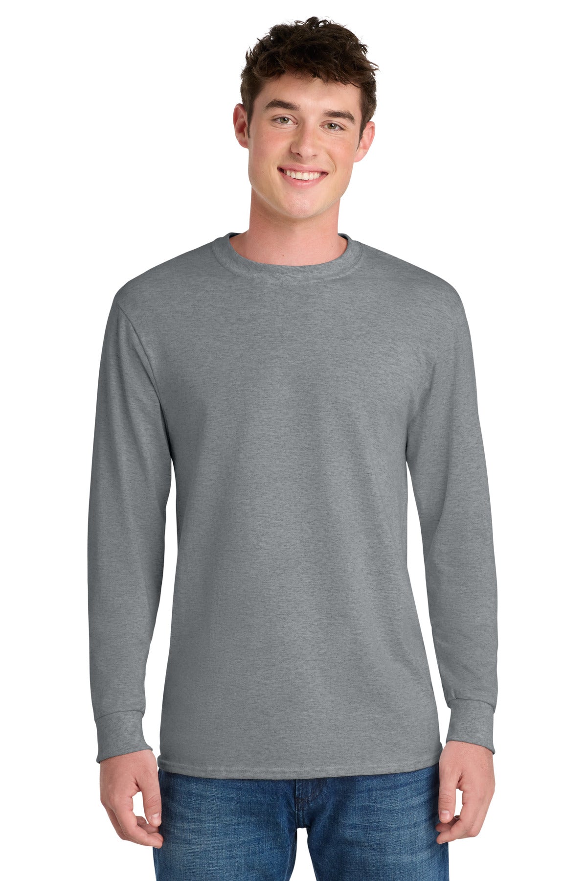 Port & Co Tall Long Sleeve Core Blend Tee - Athletic Heather