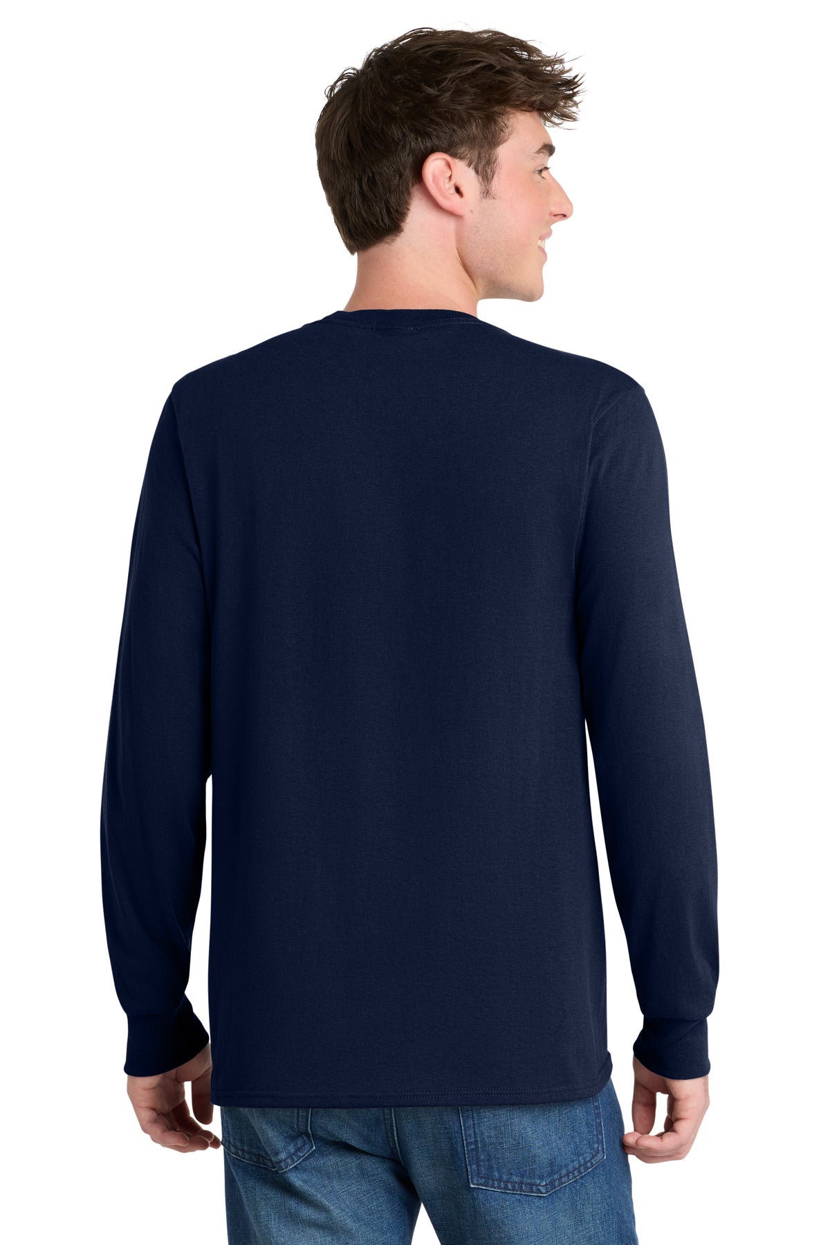 Port & Co Tall Long Sleeve Core Blend Tee - Navy