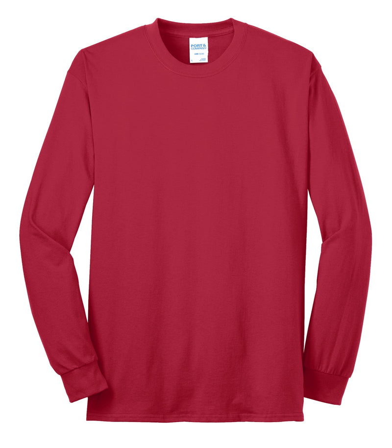 Port & Co Long Sleeve Core Blend Tee - Red