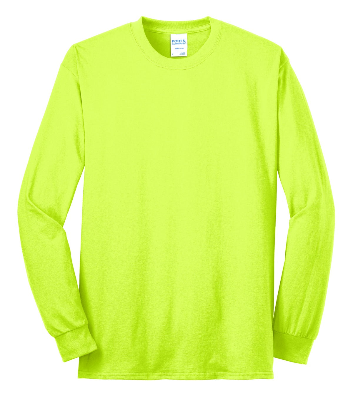 Port & Co Long Sleeve Core Blend Tee - Safety Green