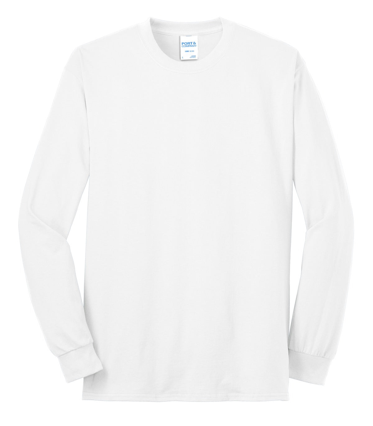 Port & Co Long Sleeve Core Blend Tee - White