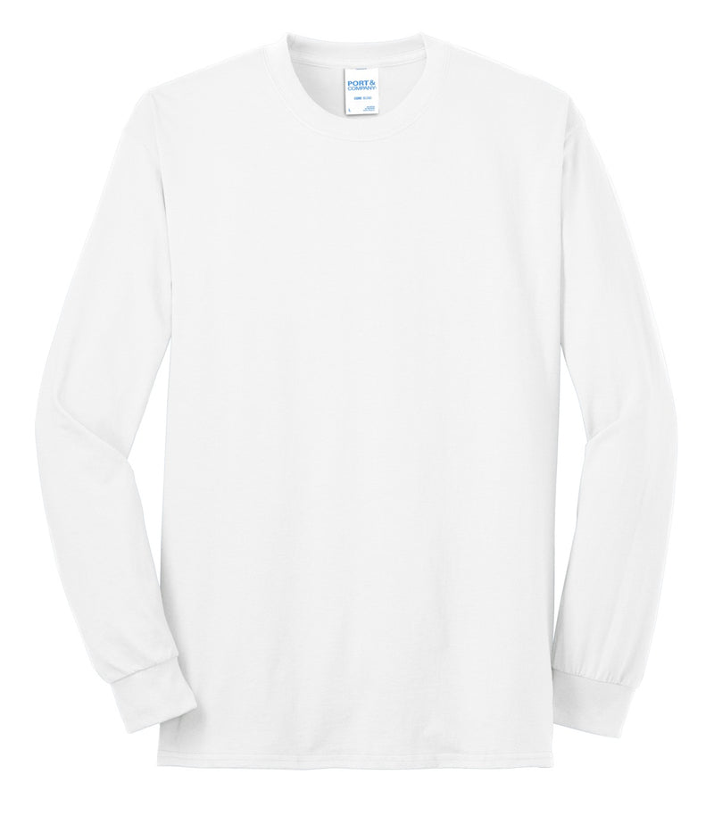 Port & Co Long Sleeve Core Blend Tee - White
