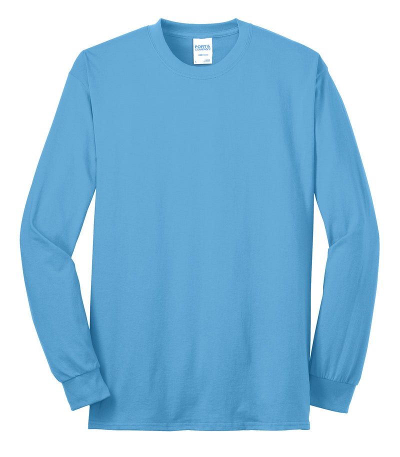 Port & Co Long Sleeve Core Blend Tee - Aquatic Blue