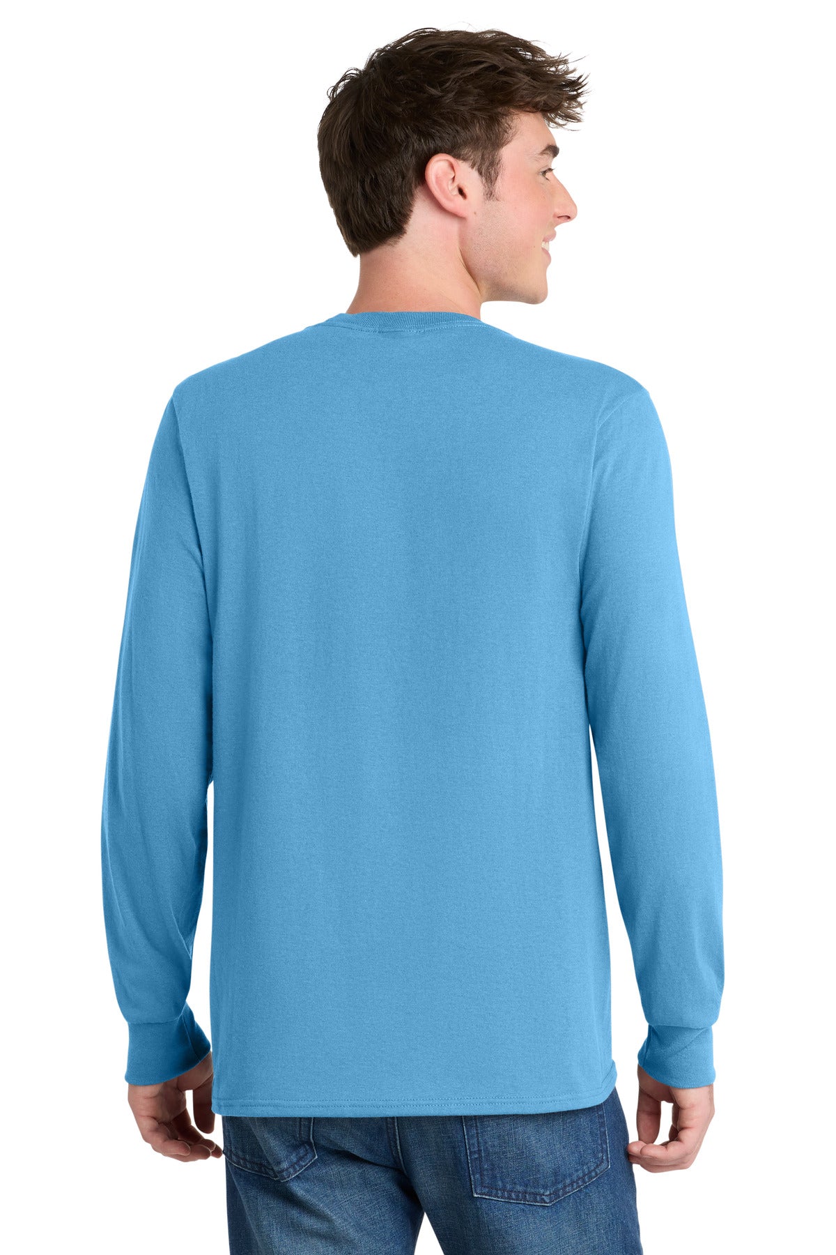 Port & Co Long Sleeve Core Blend Tee - Aquatic Blue