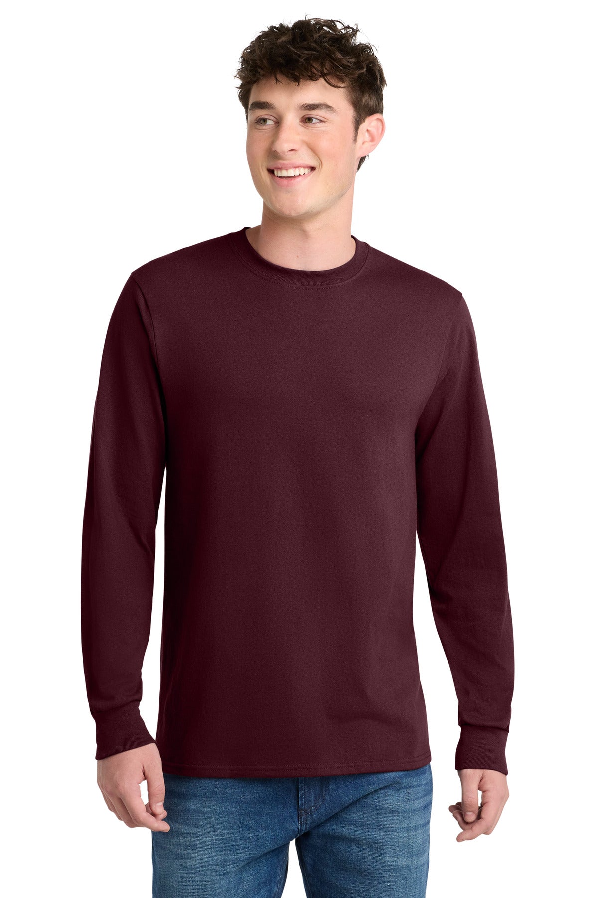 Port & Co Long Sleeve Core Blend Tee - Athletic Maroon