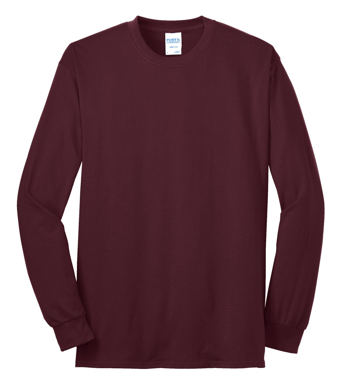 Port & Co Long Sleeve Core Blend Tee - Athletic Maroon