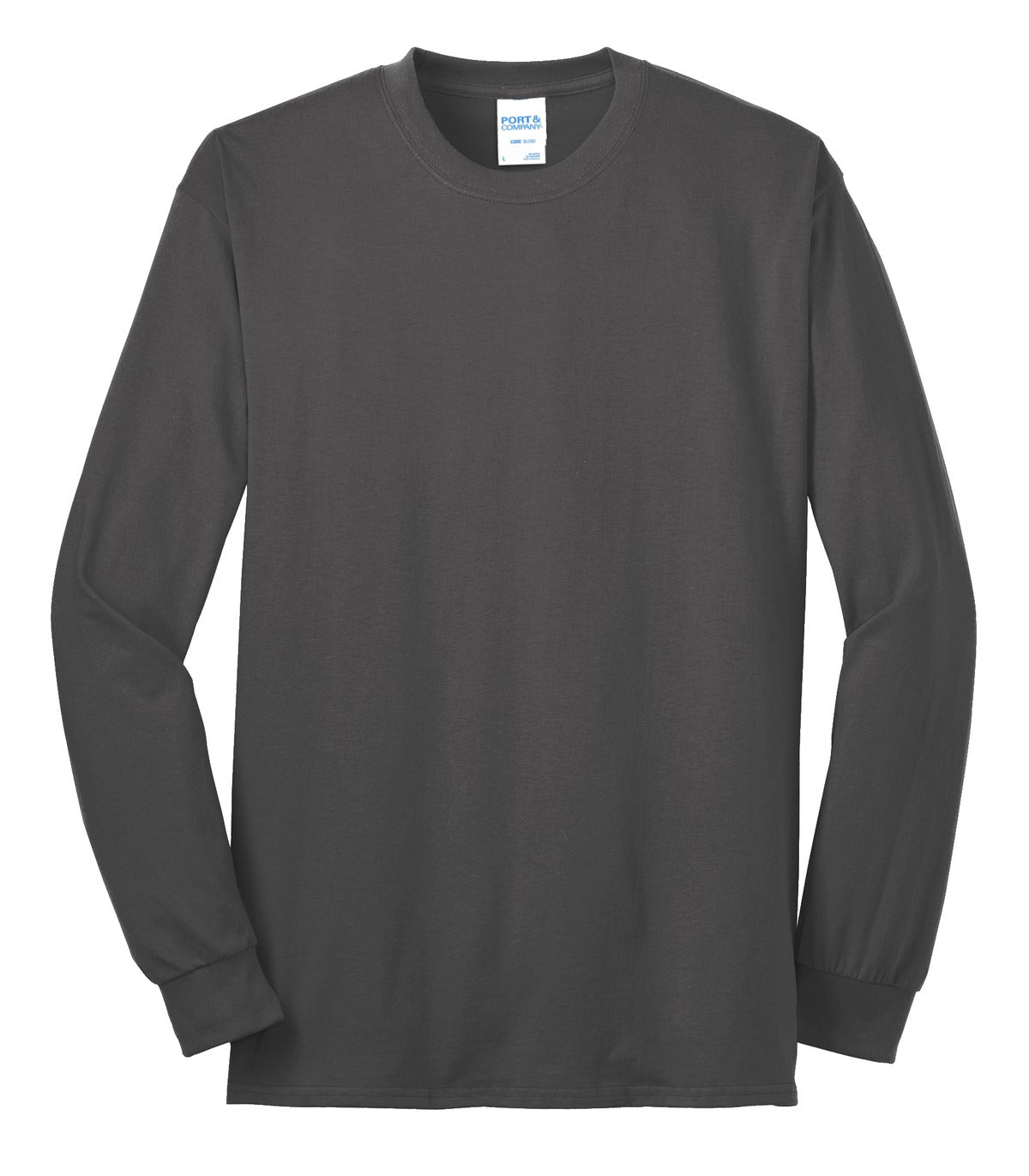 Port & Co Long Sleeve Core Blend Tee - Charcoal